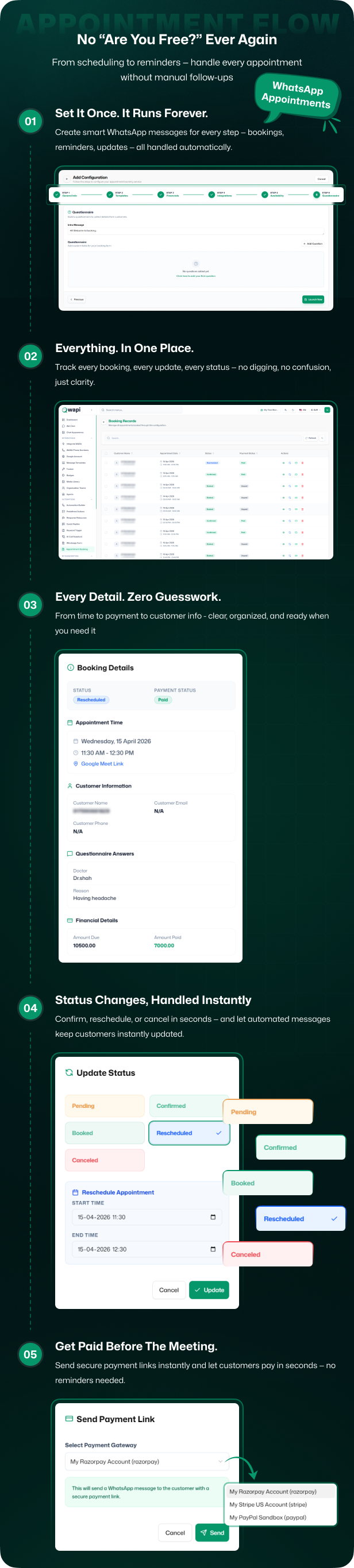 Wapi WhatsApp CRM SaaS with chatbot flow builder and API automation