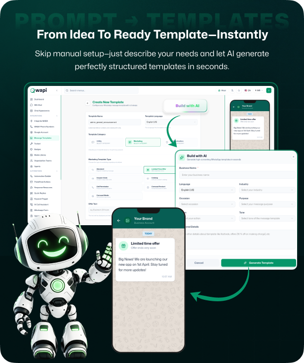 Wapi WhatsApp CRM SaaS with chatbot flow builder and API automation