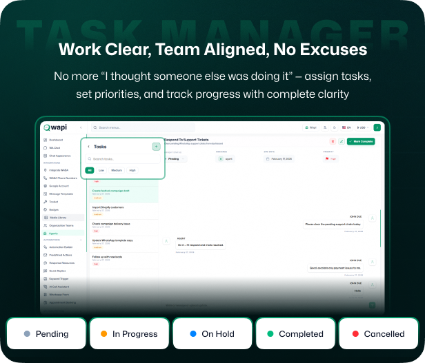 Wapi WhatsApp CRM SaaS with chatbot flow builder and API automation