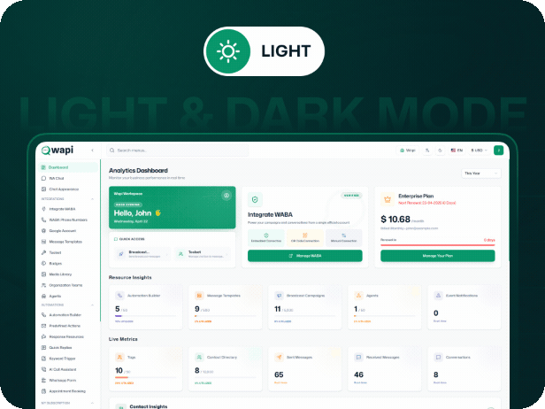 Wapi WhatsApp CRM SaaS with chatbot flow builder and API automation