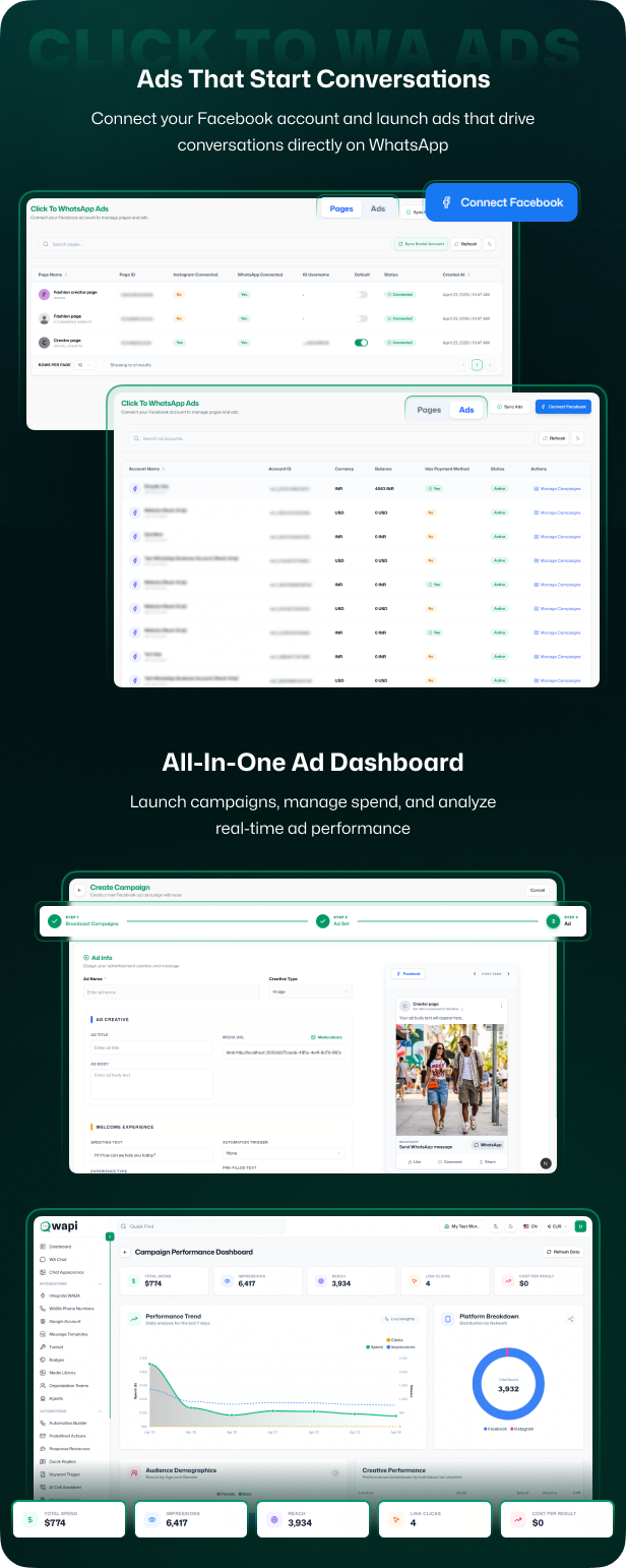 Wapi WhatsApp CRM SaaS with chatbot flow builder and API automation
