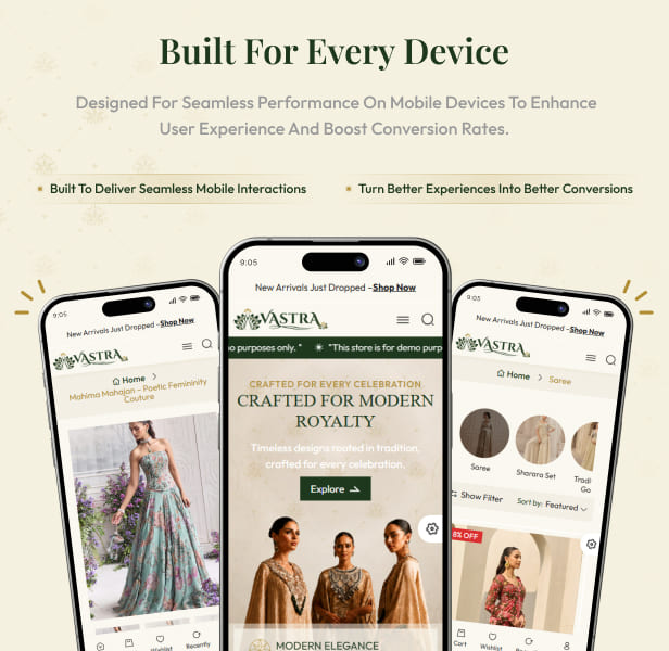 Vastra Shopify Theme &ndash; Premium Saree, Ethnic Wear & Traditional Fashion Shopify Theme for Modern Brands