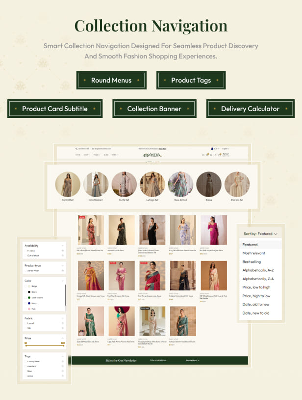 Vastra Shopify Theme &ndash; Premium Saree, Ethnic Wear & Traditional Fashion Shopify Theme for Modern Brands
