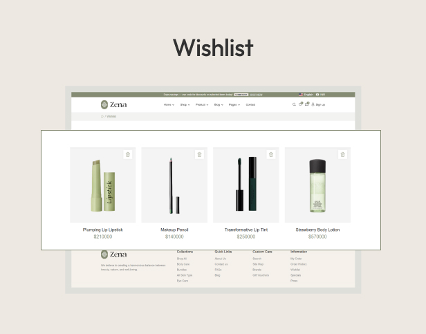 Zena - Beauty & Cosmetics Shopify 2.0 Theme