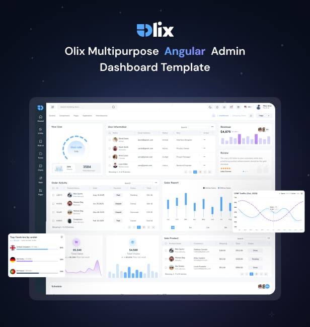 Olix – Angular 21 Admin Dashboard Template