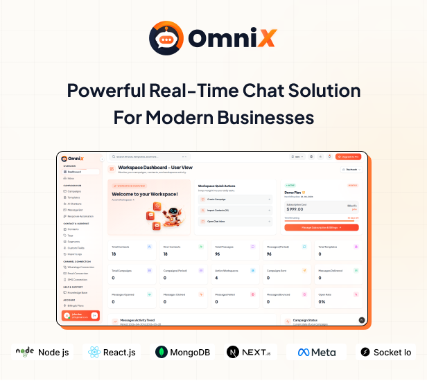 OmniX AI Multi-Channel Messaging & Marketing Automation SaaS Platform