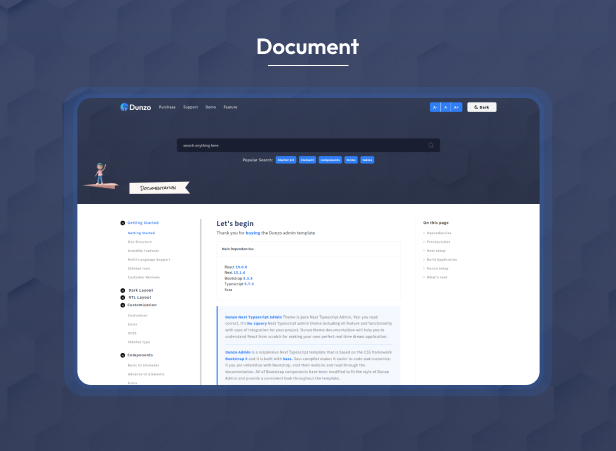 dunzo Admin Dashboard theme