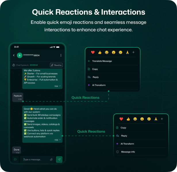 Wapi WhatsApp CRM Mobile App | React Native CLI Android iOS | Team Inbox, Campaign, Automation