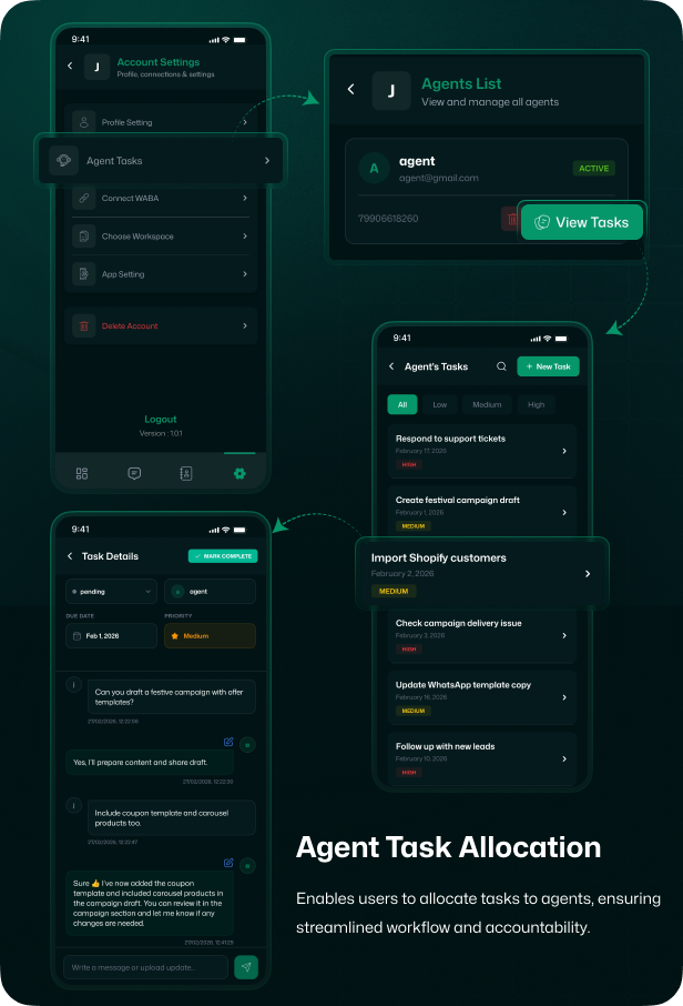 Wapi WhatsApp CRM Mobile App | React Native CLI Android iOS | Team Inbox, Campaign, Automation