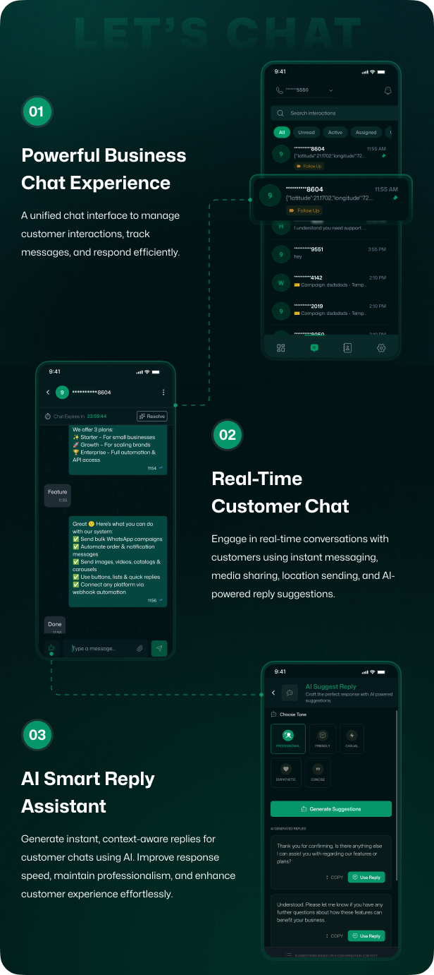 Wapi WhatsApp CRM Mobile App | React Native CLI Android iOS | Team Inbox, Campaign, Automation