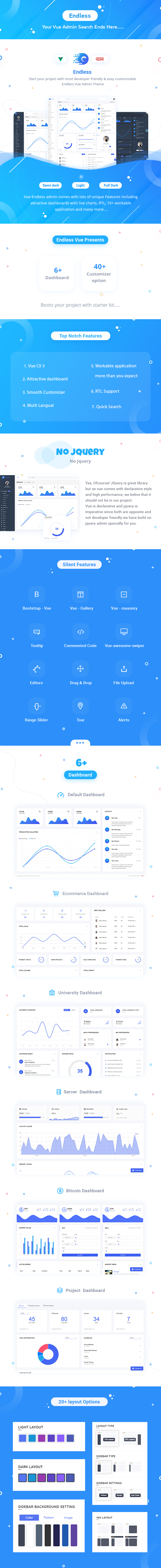 Endless Vue Admin Dashboard theme