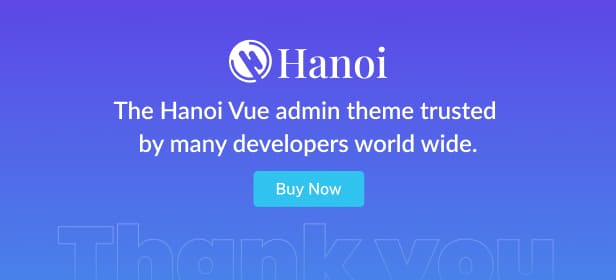 Hanoi - Vue Js Admin Template